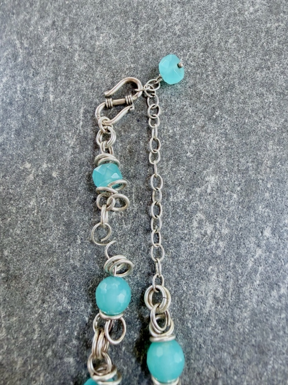 Turquoise Bead Chain Necklace - Women Jewelry - Picture 6 of 6